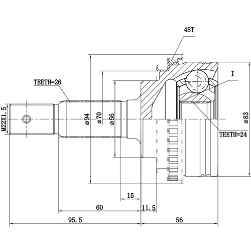 Z87014R — ZIKMAR — CV Joint Kit, Outer