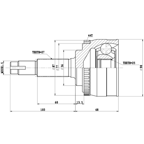 Z87112R — ZIKMAR — CV Joint Kit, Outer
