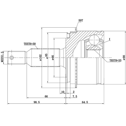 Z87238R — ZIKMAR — CV Joint Kit, Outer