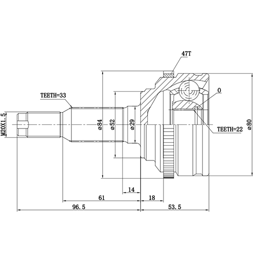 Z87365R — ZIKMAR — CV Joint Kit, Outer