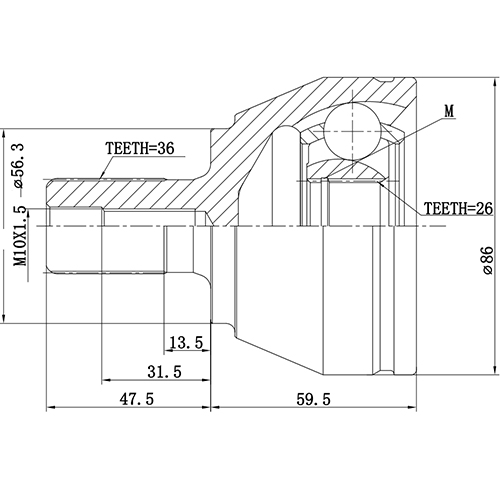 Z87596R — ZIKMAR — CV Joint Kit, Outer