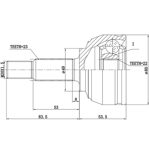 Z87616R — ZIKMAR — CV Joint Kit, Outer