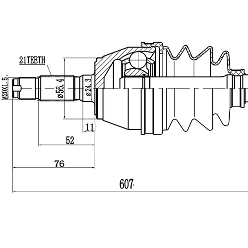 Z88029R — ZIKMAR — Drive Shaft Front
