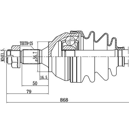 Z88030R — ZIKMAR — Drive Shaft Front