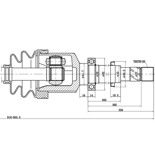 Z88082R — ZIKMAR — Drive Shaft Front