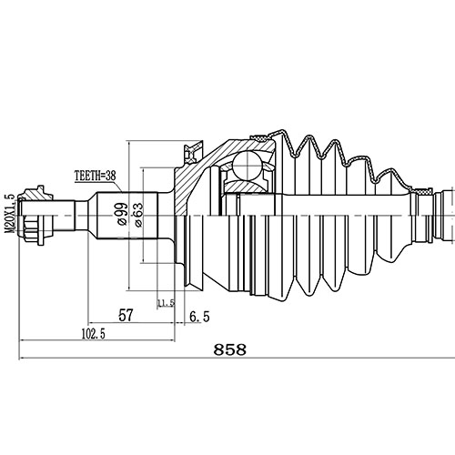 Z88091R — ZIKMAR — Drive Shaft Front