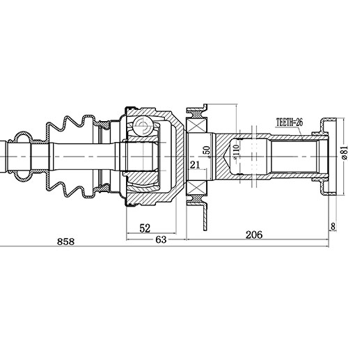 Z88091R — ZIKMAR — Drive Shaft Front