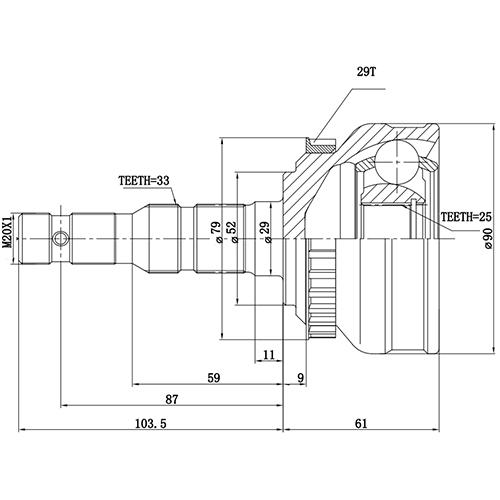 Z88530R — ZIKMAR — CV Joint Kit, Outer